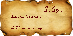 Sipeki Szabina névjegykártya